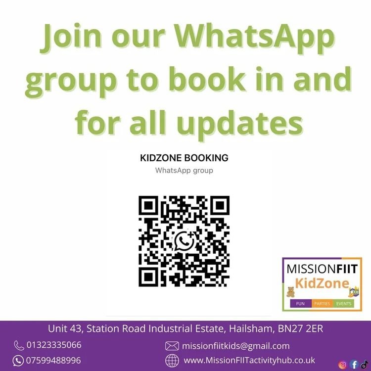 QR code to join the MissionFIIT WhatsApp group for weekly timetable updates and exclusive discounts.
