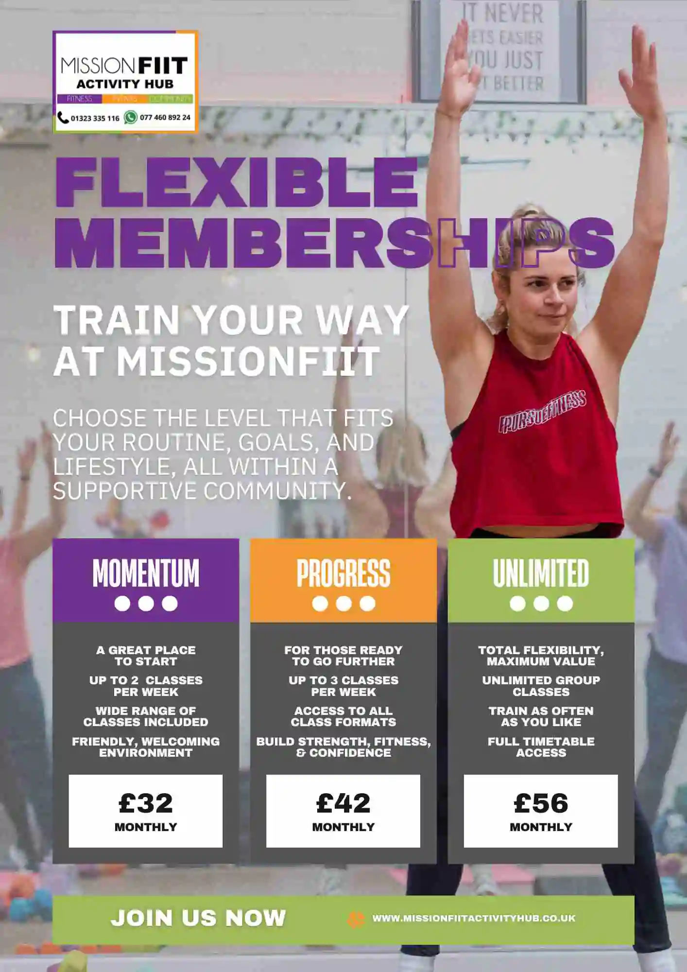 Missionfiit fitness class member low cost