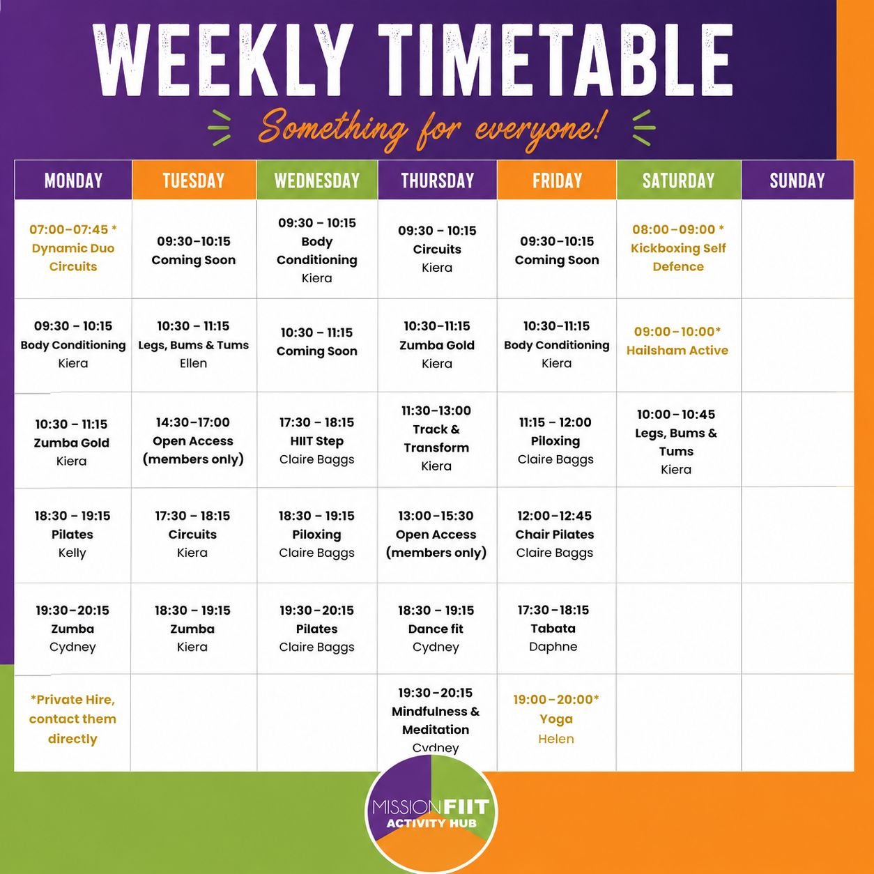 missionfiit timetable